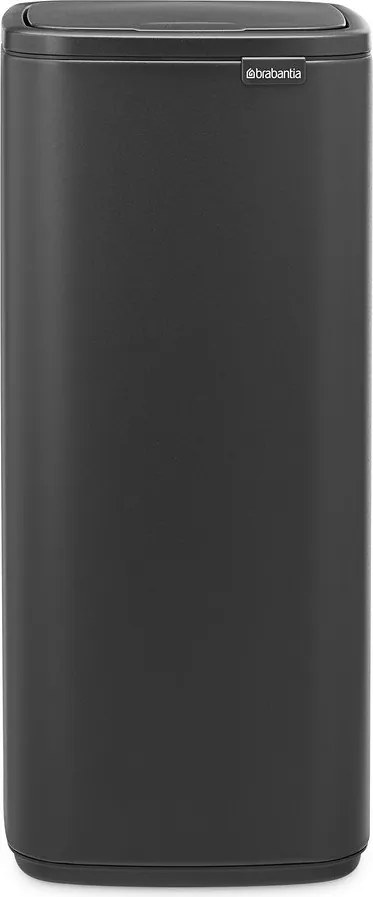 Ciemnoszary stalowy kosz na śmieci otwierany na dotyk 30 l Bo Touch – Brabantia
