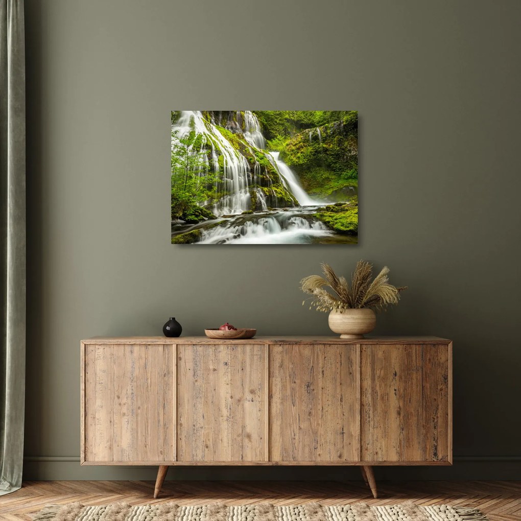 Obraz na szkle - Wodospad, Wind River Valley (70x50 cm)