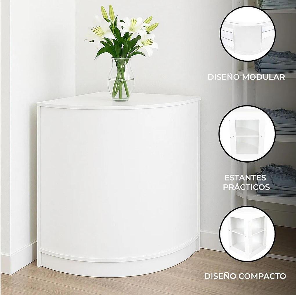 Lada narożna sklepowa CM60 - biała