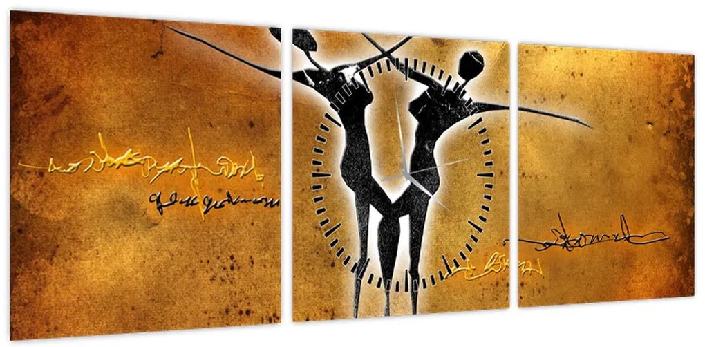 Obraz przedstawiający tańczącą parę (z zegarem) (90x30 cm)
