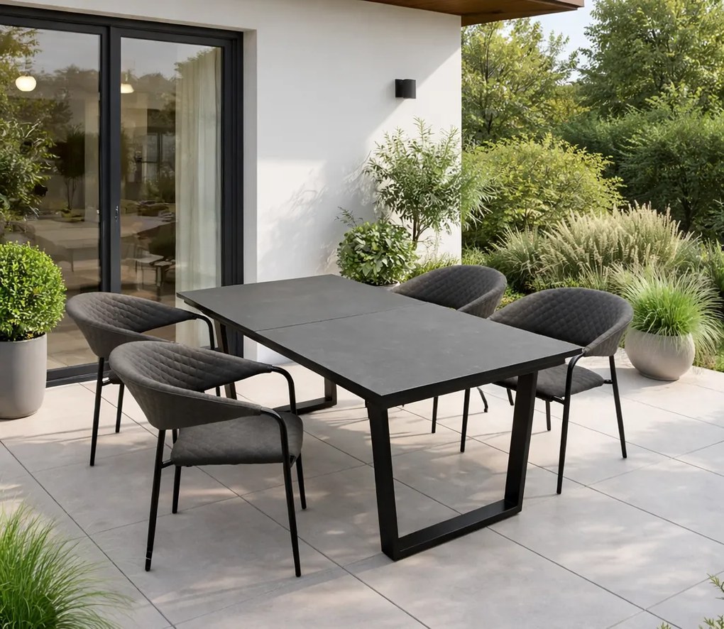 Doppler LIVORNO MELIA LIKA-TEX® ogrodowy zestaw wypoczynkowy 4+1 antracyt