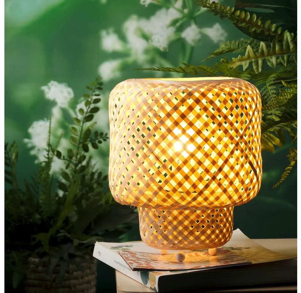 ONLI - Lampa stołowa BAMBOO 1xE27/22W/230V bambus