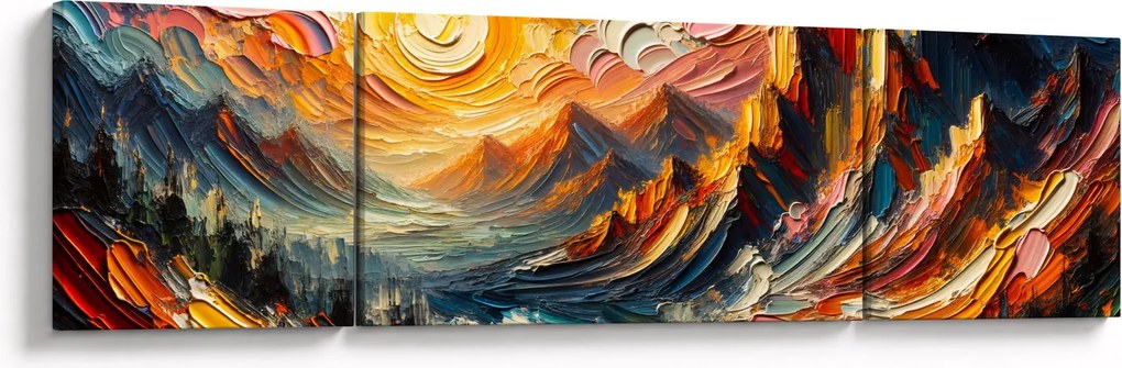 Obraz - Góry oświetlone słońcem (170x50 cm)