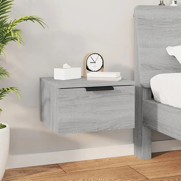 Minimalistyczna wisząca szafka nocna szary dąb sonoma P2-B44