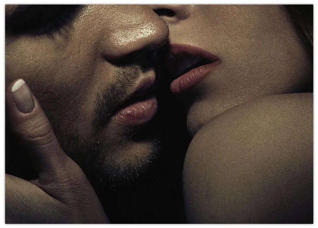 Obraz na szkle - Pocałunek (70x50 cm)