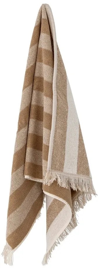 Brązowo-beżowy bawełniany ręcznik kąpielowy 70x140 cm Elaia – Bloomingville