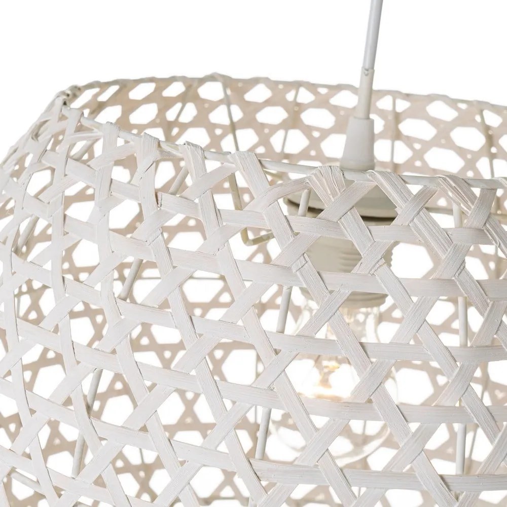 Kremowa lampa wisząca z bambusowym kloszem ø 35 cm – Casa Selección