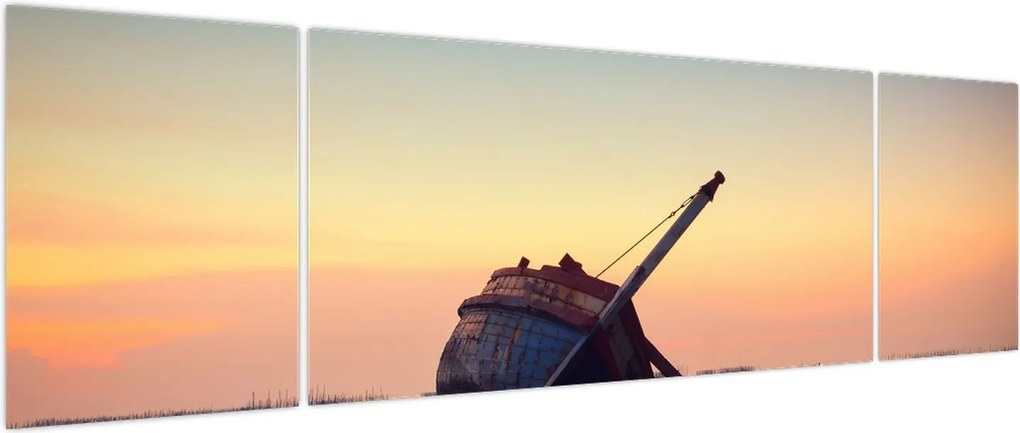 Obraz - Rozbity statek (170x50 cm)