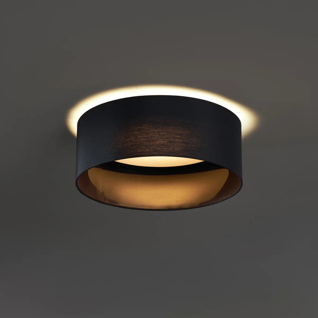 Nowoczesna lampa sufitowa czarna transparentna 40 cm z LED z 3-stopniową regulacją ściemniania - Sue