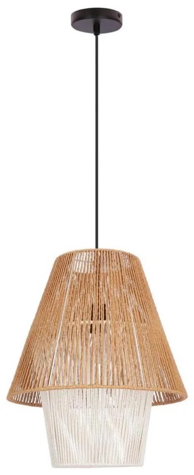 Lampa wisząca na przewodzie AFRICA 1xE27/40W/230V śr. 40 cm brązowa/kremowa