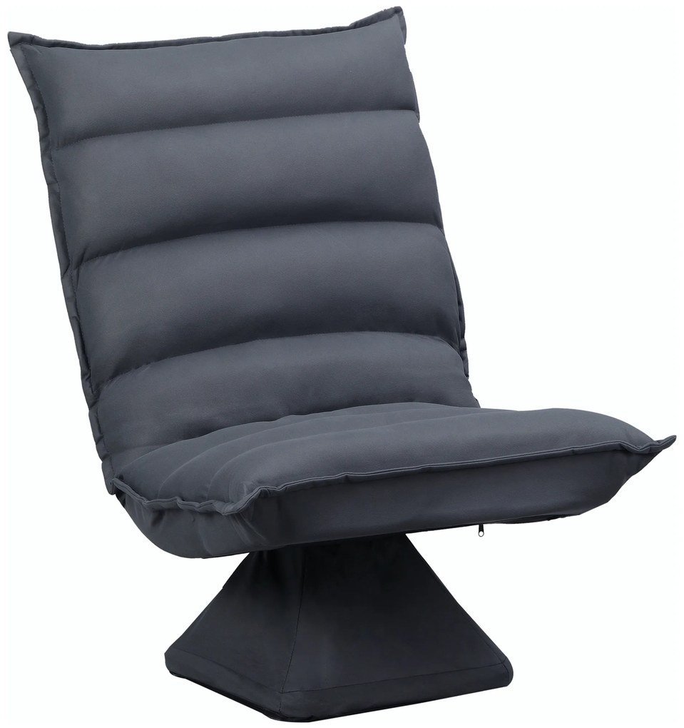 HOMCOM Fotel, kręcące siedzisko, regulowane oparcie, miękka tapicerka, oddychające pokrycie, Dunkelgrau, 62 x 70 x 95cm