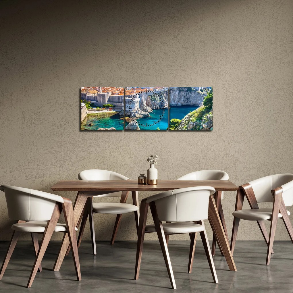 Obraz - Dubrownik (z zegarem) (90x30 cm)