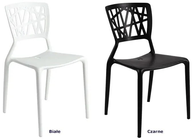 Czarne krzesło ażurowe - Atles
