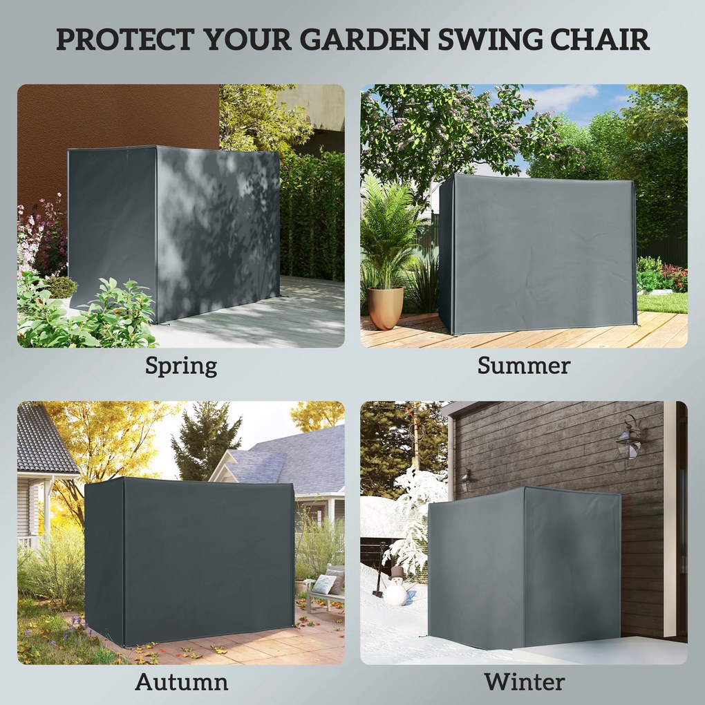 Outsunny Pokrowiec na huśtawkę 3-osobową, Wodoodporny, Tkanina Oxford, 220 x 125 x 172 cm, Szary | Aosom PL