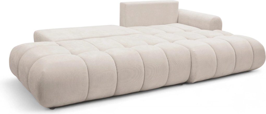 Narożnik Lutario L II z funkcją spania prawostronny - beżowa plecionka hydrofobowa Venice 2026