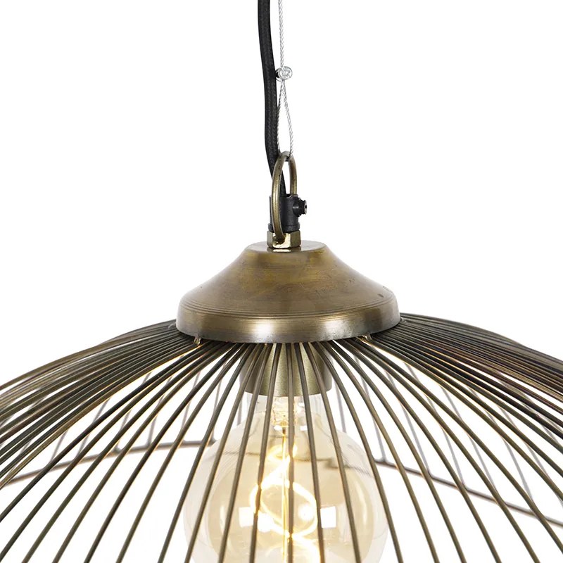Designerska lampa wisząca mosiądz 64 cm - Pia
