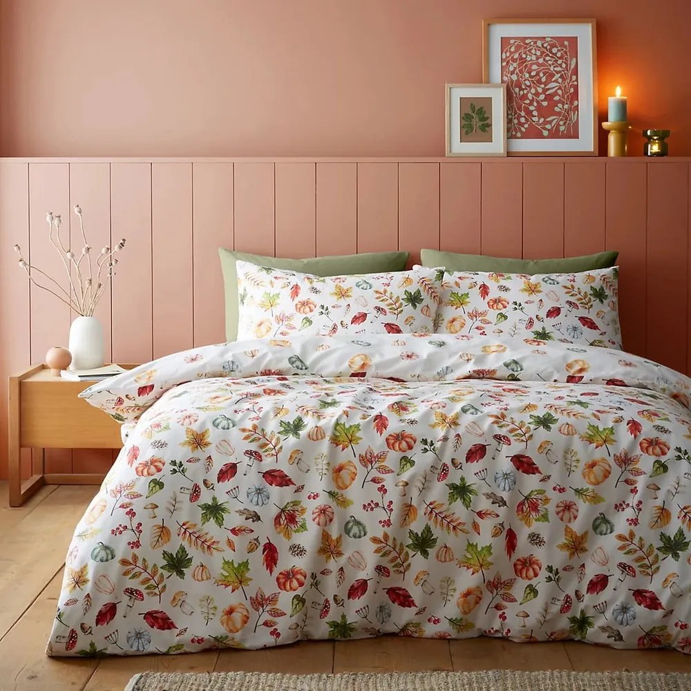 Brązowa pościel dwuosobowa 230x220 cm Autumn Pumpkins – Catherine Lansfield