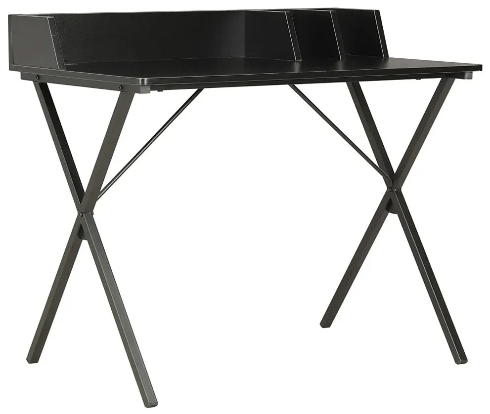 Czarne metalowe biurko z przegródkami P2-T70