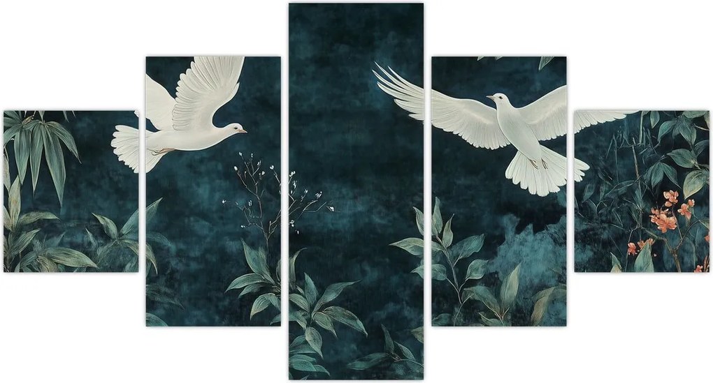 Obraz - Dwa gołębie (125x70 cm)