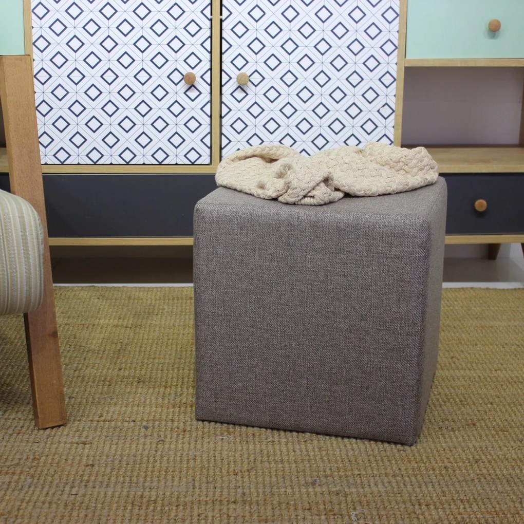 Taboret Kare Pouf Brown