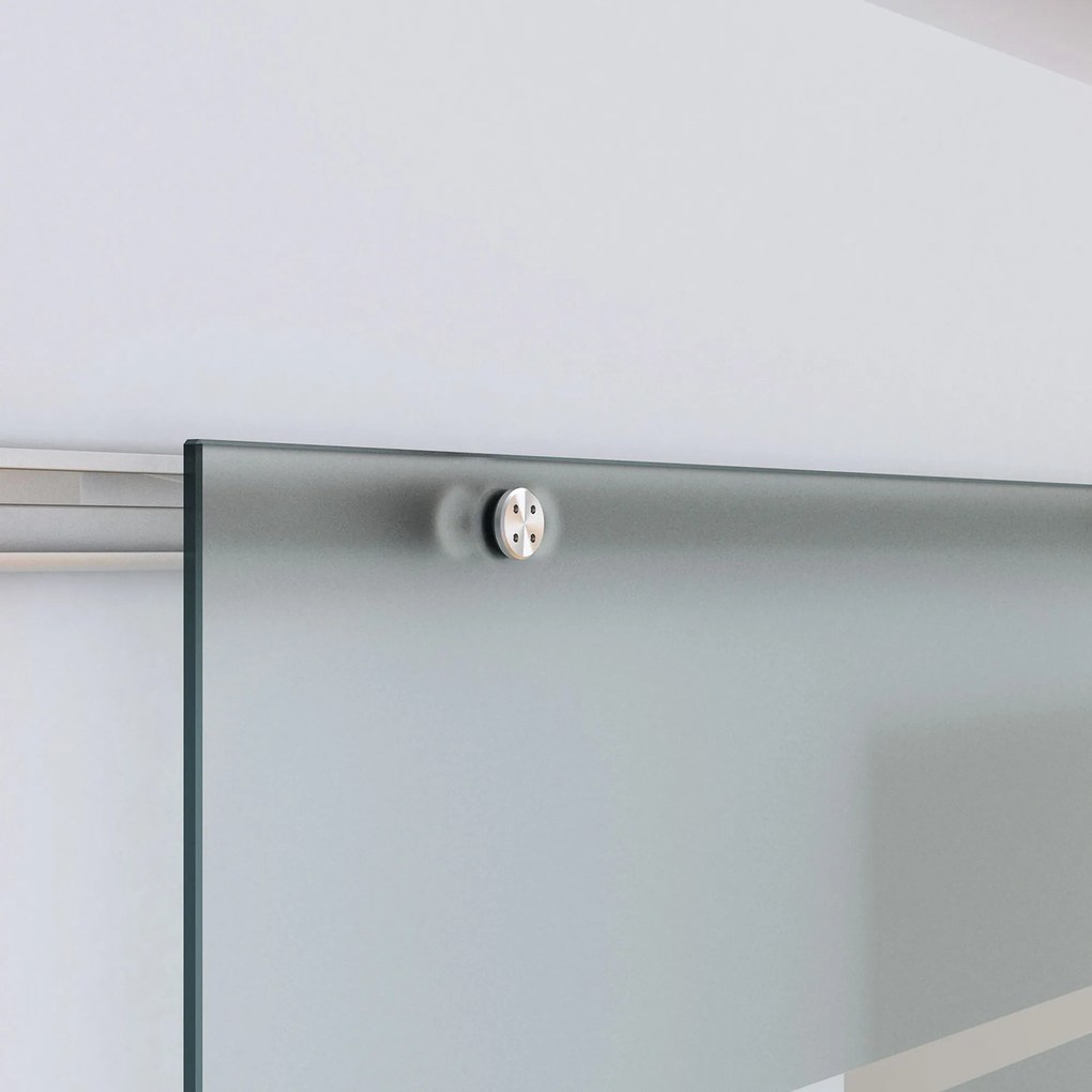 HOMCOM Drzwi Przesuwne Szklane Satynowane do Pokoju 900 x 2050 mm Eleganckie i Praktyczne | Aosom PL