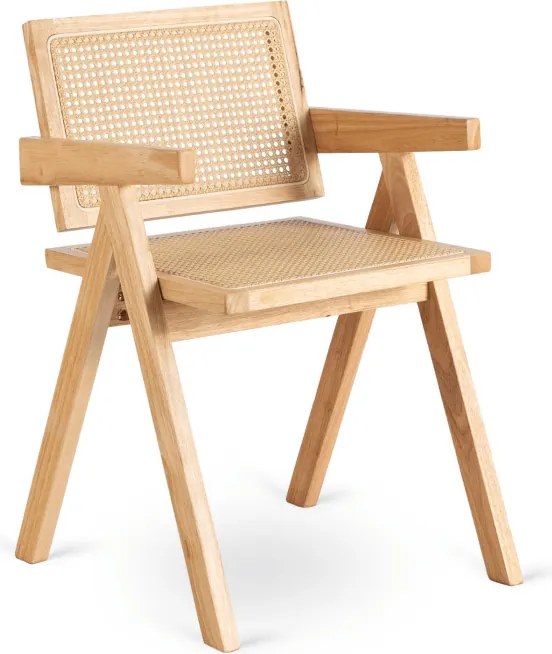 Krzesło Drewniane MADERA Dąb/Beż Ażurowe Retro