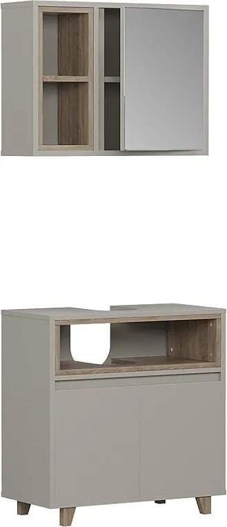 Zestaw mebli łazienkowych szary 60x30x61 elnor