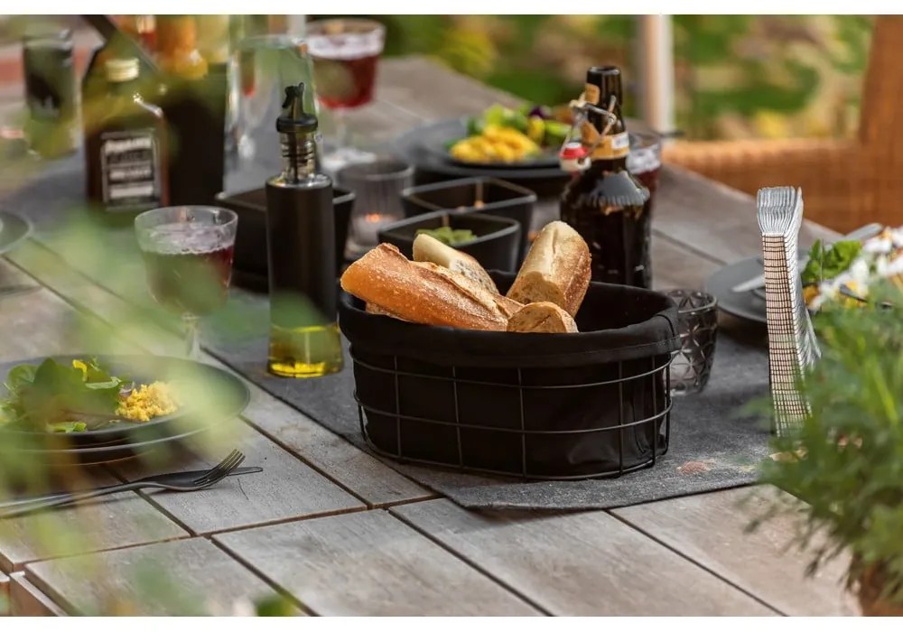 Czarny koszyk na pieczywo Wenko Black Outdoor Kitchen Bela