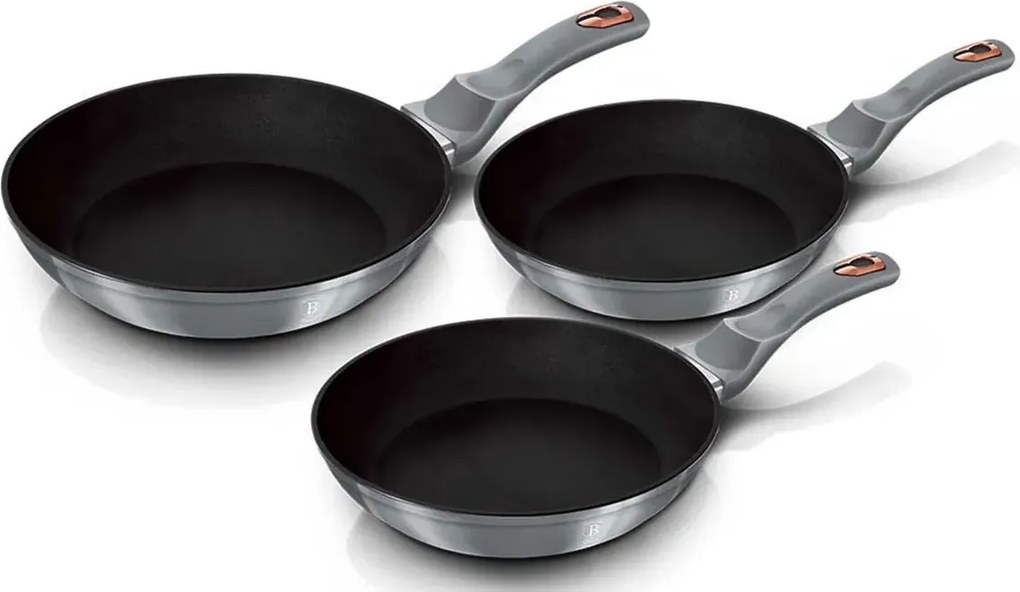 3 aluminiowe patelnie na każdy typ kuchenki A3-F75