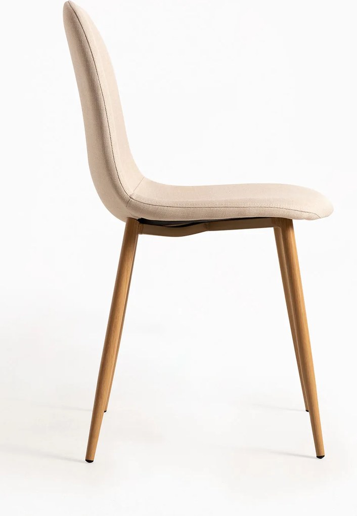 Zestaw 4 Krzese Teok Tkanina