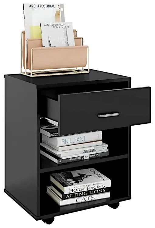 Czarny kontenerek biurowy D9-A95