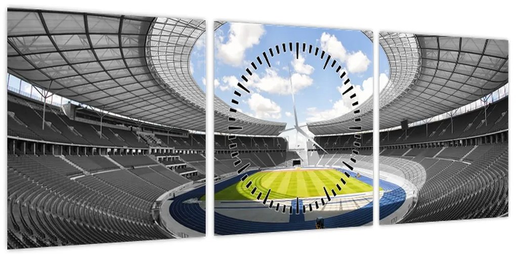 Obraz - stadion piłkarski (z zegarem) (90x30 cm)