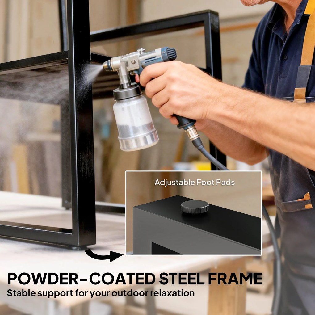 Outsunny 3-częściowy zestaw mebli balkonowych: 2 fotele ze stolikiem, zdejmowane poduszki na siedzisko i oparcie, oddychające pokrowce, szary | Aosom PL