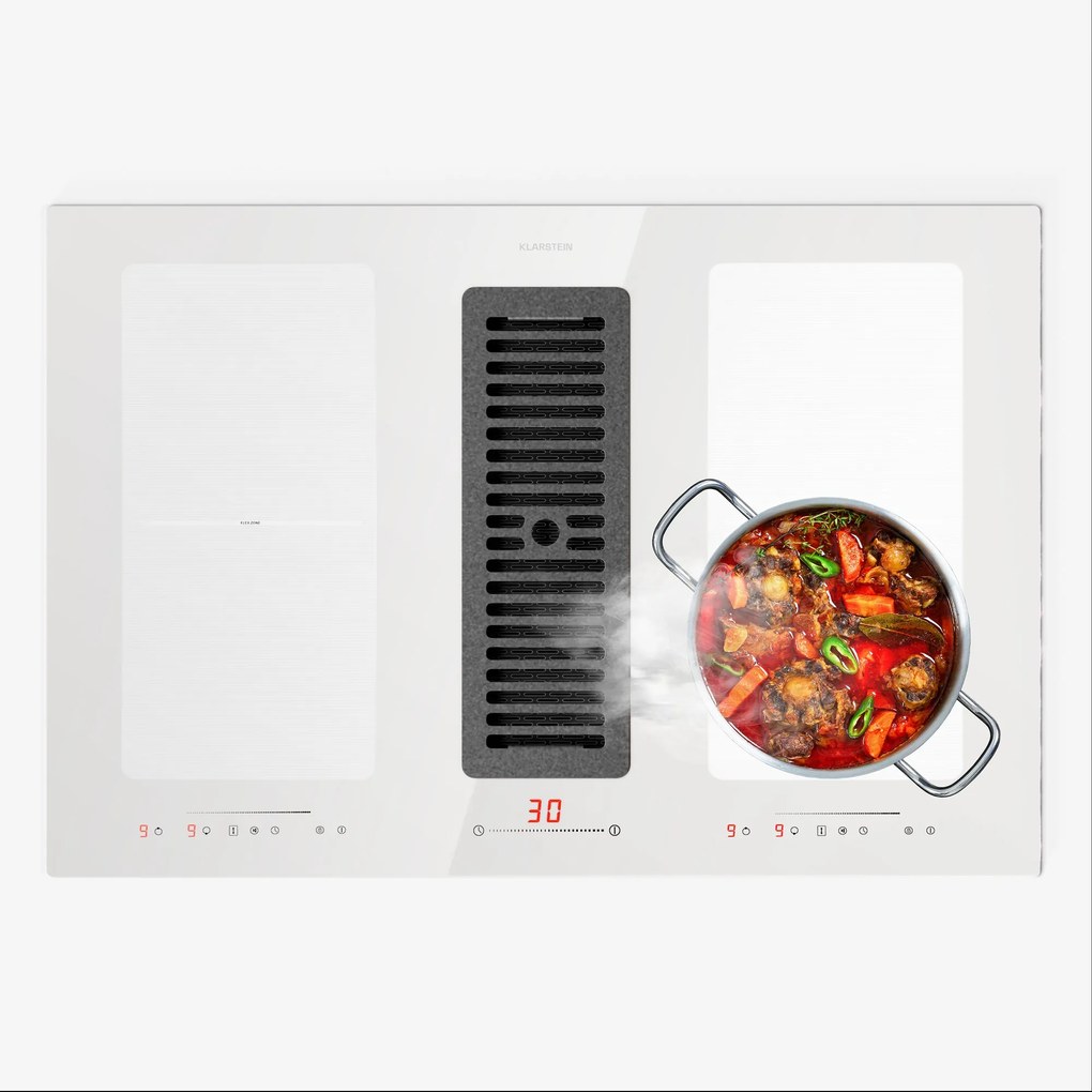 Klarstein Full House 77 system down air płyta grzewcza z okapem