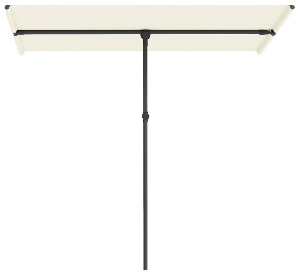 Outsunny Parasol Ogrodowy Obracający się o 180 Stopni z Ruchomym Masztem Aluminiowym 150x205cm Beżowy