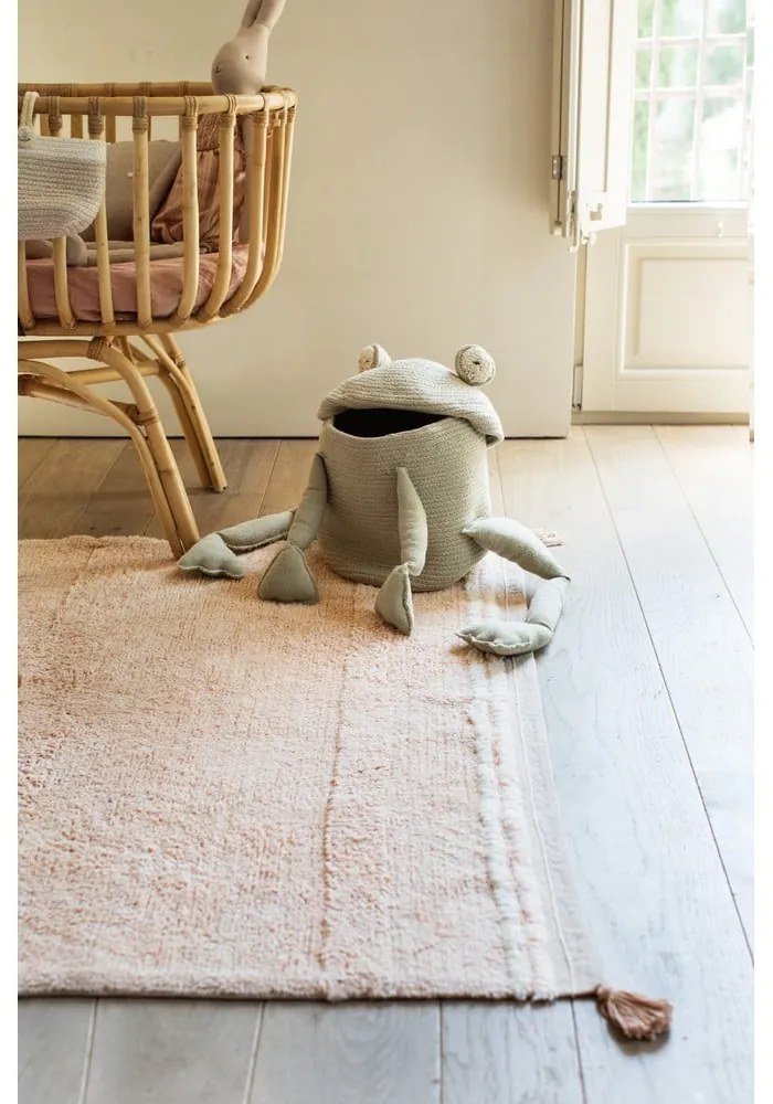 Jasnozielony tekstylny dziecięcy kosz na zabawki ø 23x35 cm Fred the Frog – Lorena Canals