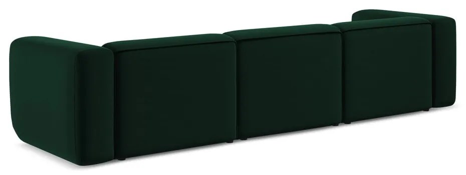 Ciemnozielona aksamitna sofa 319 cm Ekahi – Makamii