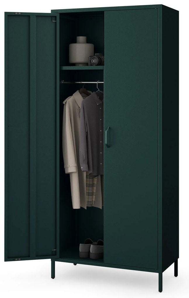 Szafa na ubrania metalowa butelkowa zieleń FLAVIO