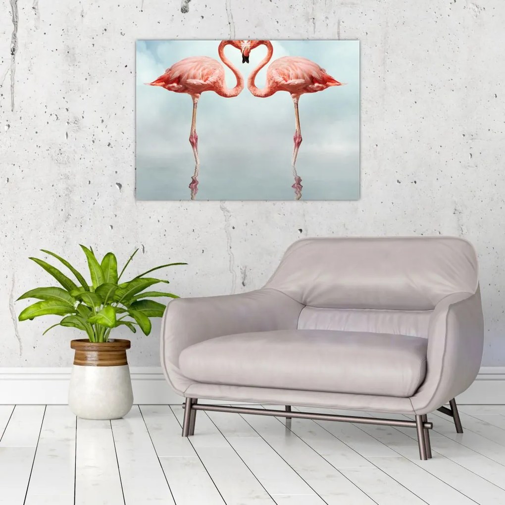 Obraz dwóch flamingów (70x50 cm)