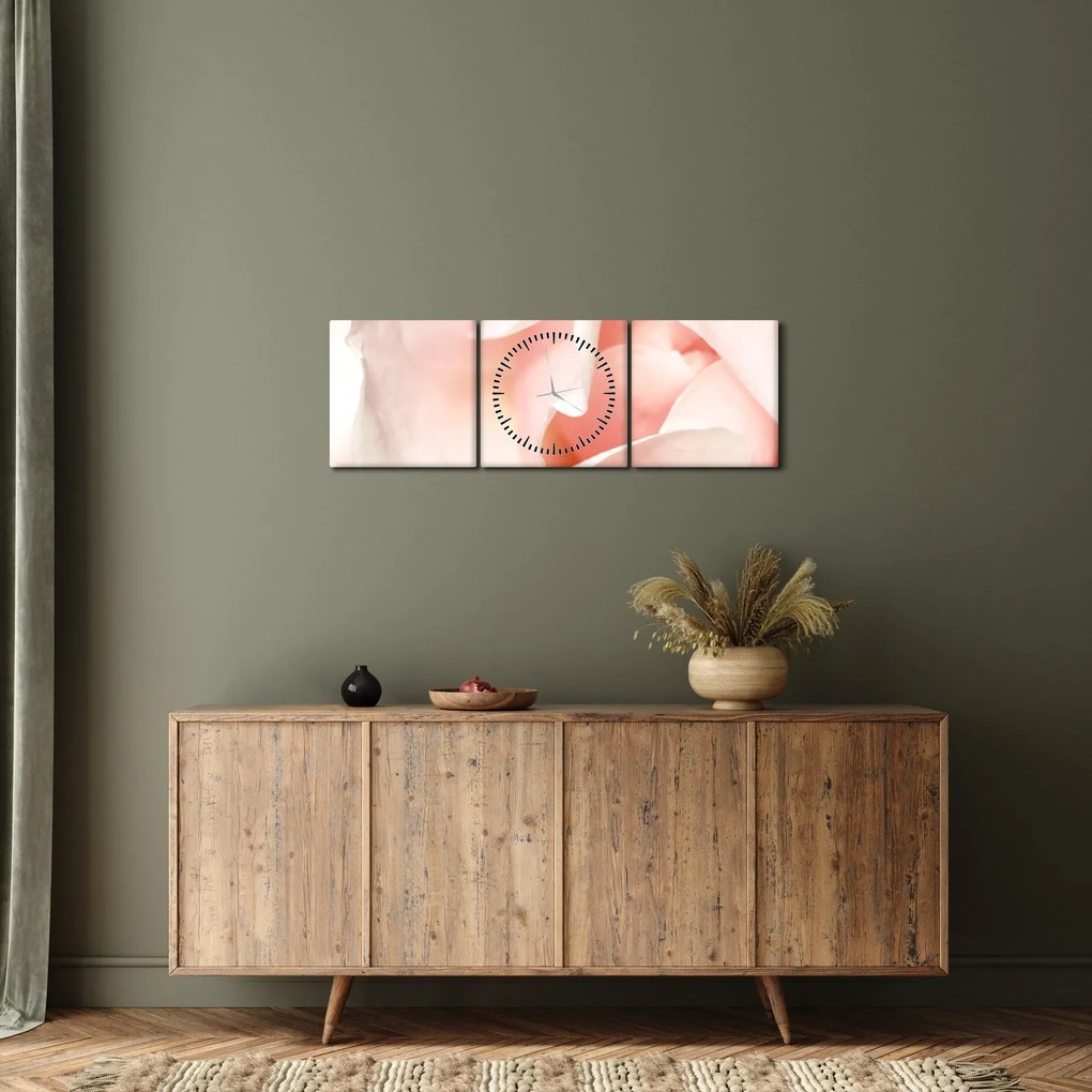 Obraz - Róża (z zegarem) (90x30 cm)
