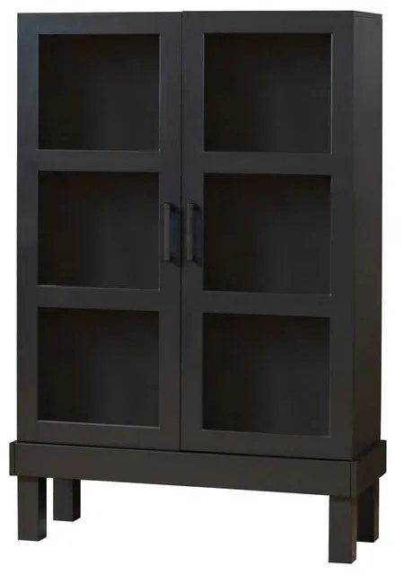 Czarna witryna z litego drewna sosnowego 107x160x39 cm Bonk – WOOOD