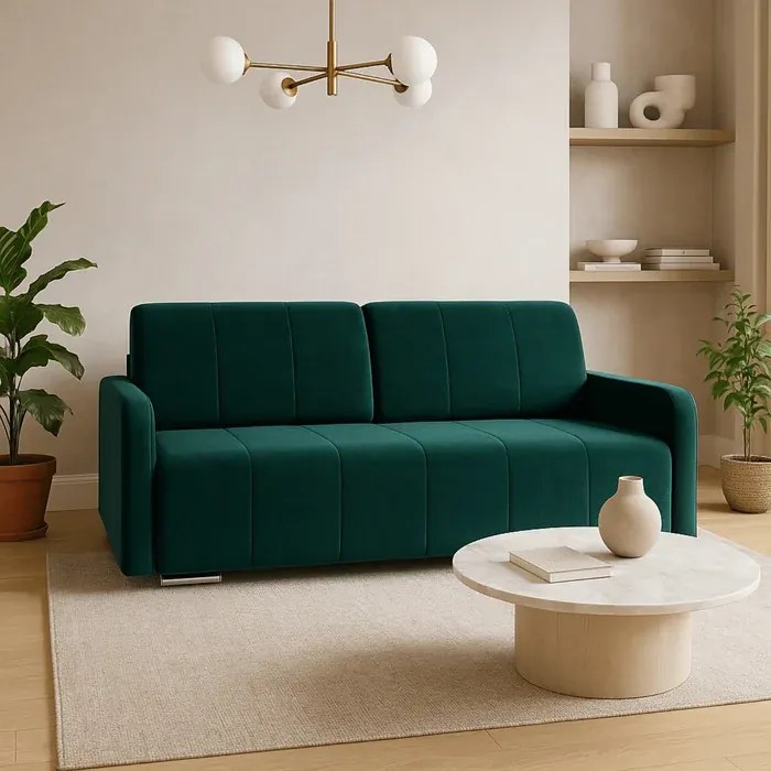 Sofa Rozkładana z Funkcją Spania IBIZA Dwuosobowa Zielona