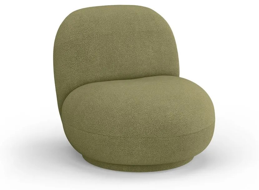 Zielony fotel z materiału bouclé Chuck – Micadoni Home