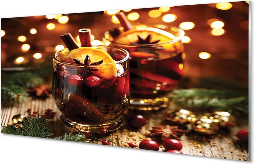 Szklany Panel Zimowa Herbata z Cynamonem