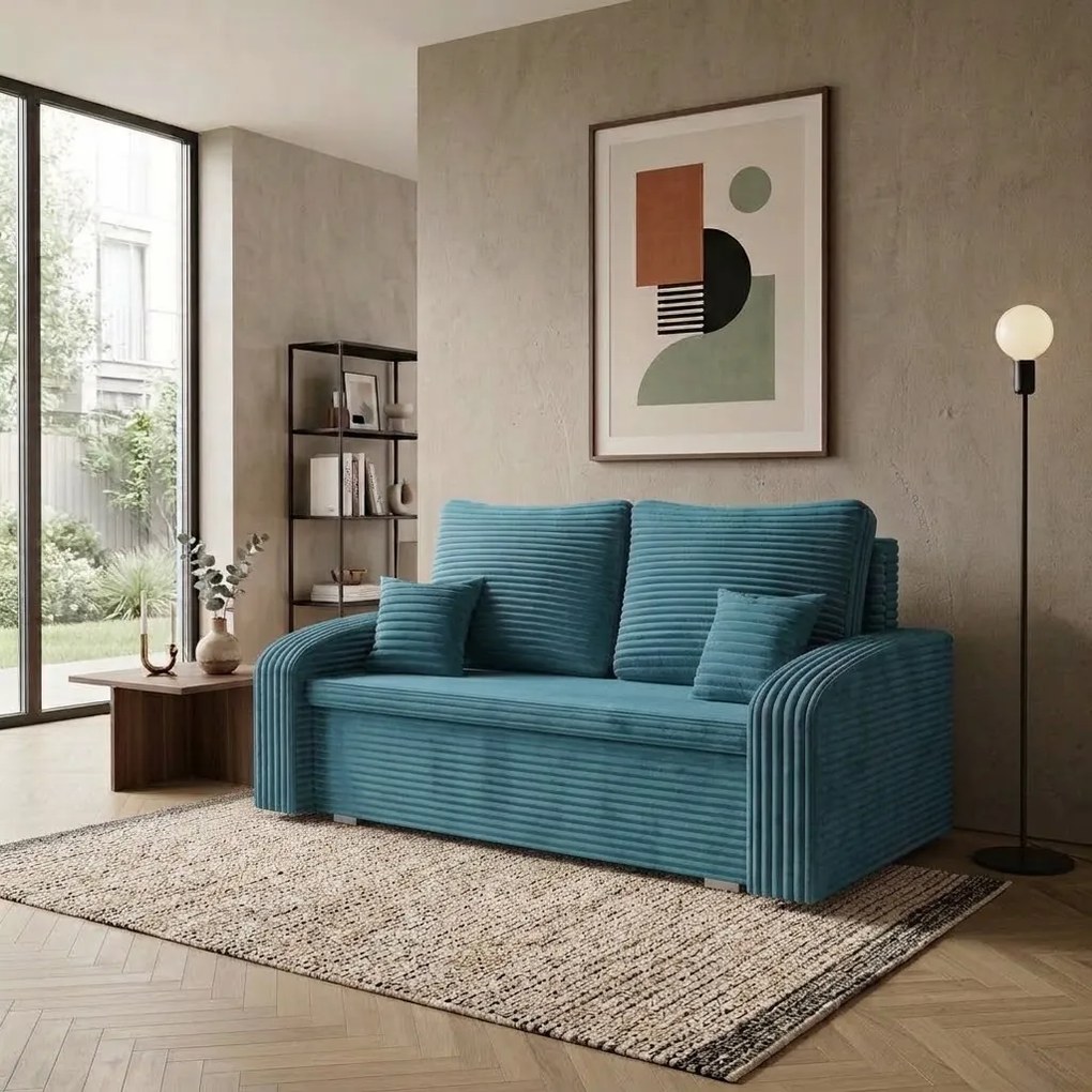 Sofa kanapa 2 os z funkcją spania IKON Niebieski