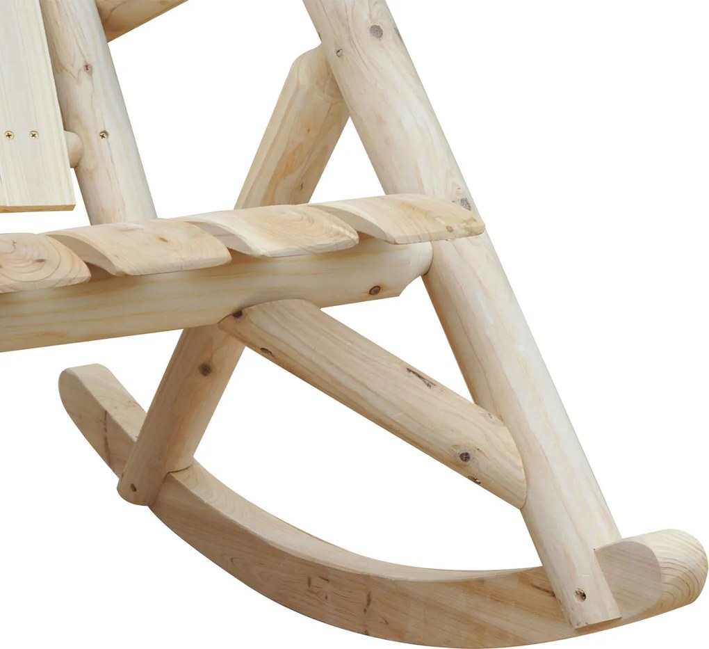Fotel bujany krzesło na biegunach drewniane outsunny