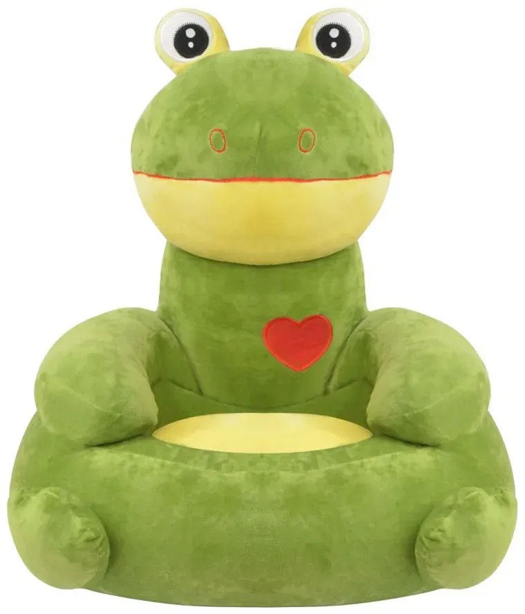 Zielony pluszowy fotel dziecięcy żaba E4-F70