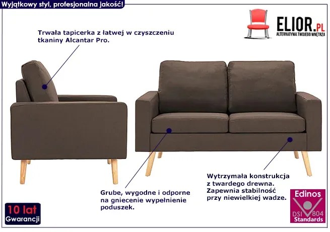 2 częsciowy brązowy zestaw wypoczynkowy M1-H83