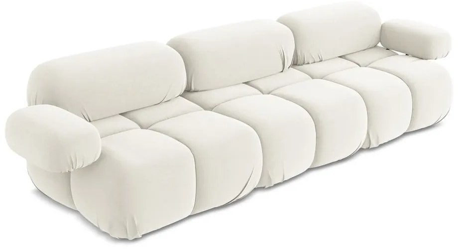 Biała aksamitna sofa modułowa 285 cm Lokua – Makamii