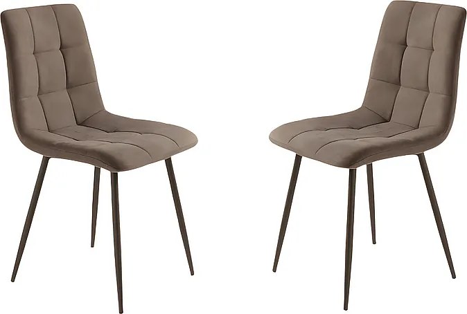 Zestaw 4 nowoczesnych brązowych krzeseł do jadalni w tkaninie "Milly" z siedziskiem tapicerowanym cm 45x53 88h